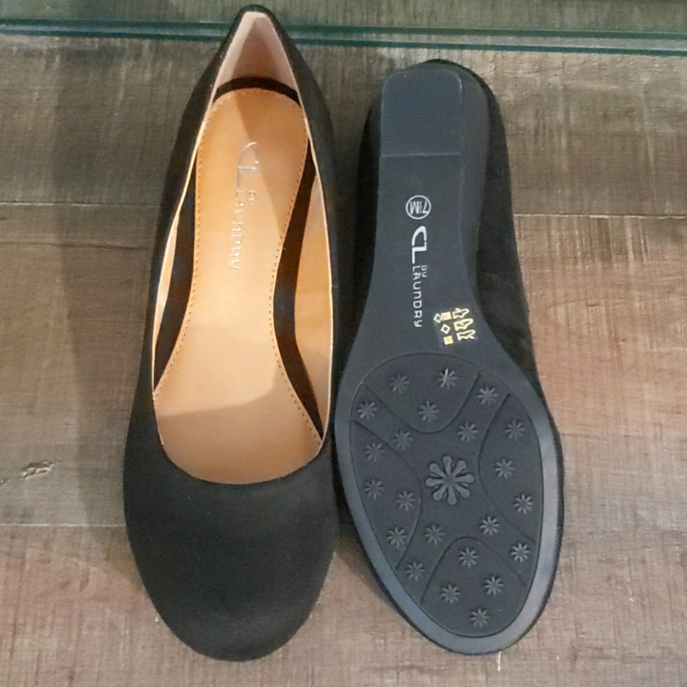 CL by Laundry black Marcie wedges Sz 7.5 - Picture 3 of 7